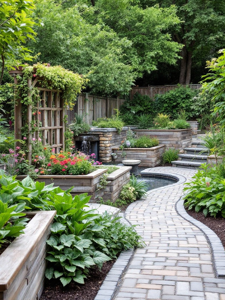 Create a backyard retreat that’s both stylish and sustainable with landscaping elements made from recycled materials. 