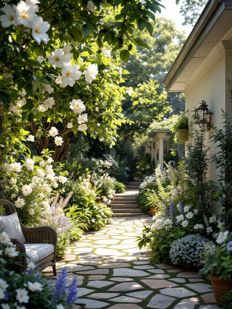 Create a serene backyard escape with fragrant plants like jasmine, gardenias, and rosemary. 