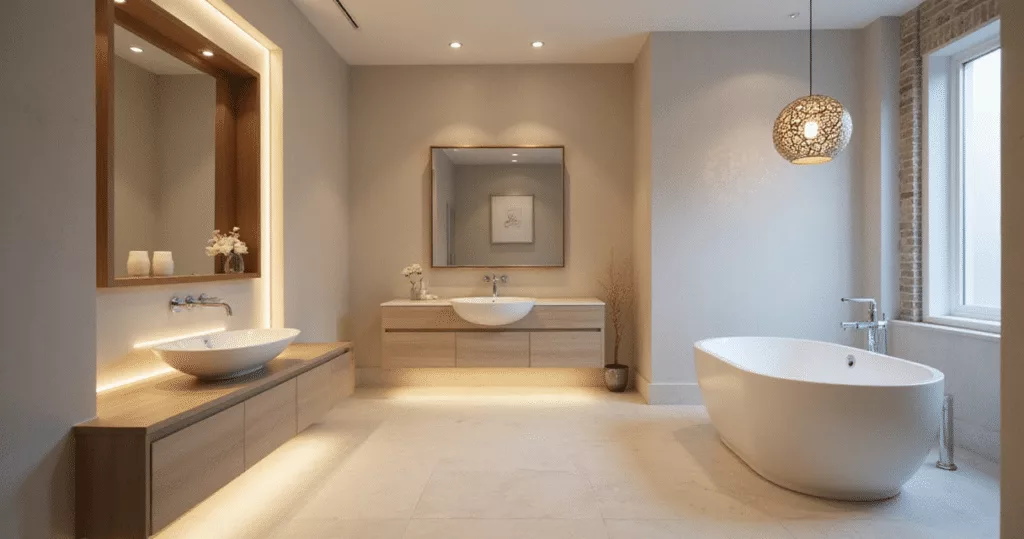 Finding Ma in Light: 20 Japanese Inspired Bathroom Lighting Ideas